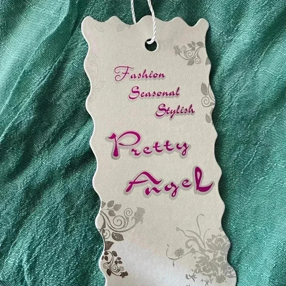 🆕Pretty Angel Linen Blend Aqua Lace-Trim Palazzo Pants S🆕 - Picture 11 of 12